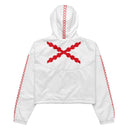 Comprar Cortavientos Cruz de Borgoña crop para mujer Bandera España La Flamenca de Borgoña Patricia Muñoz VOX