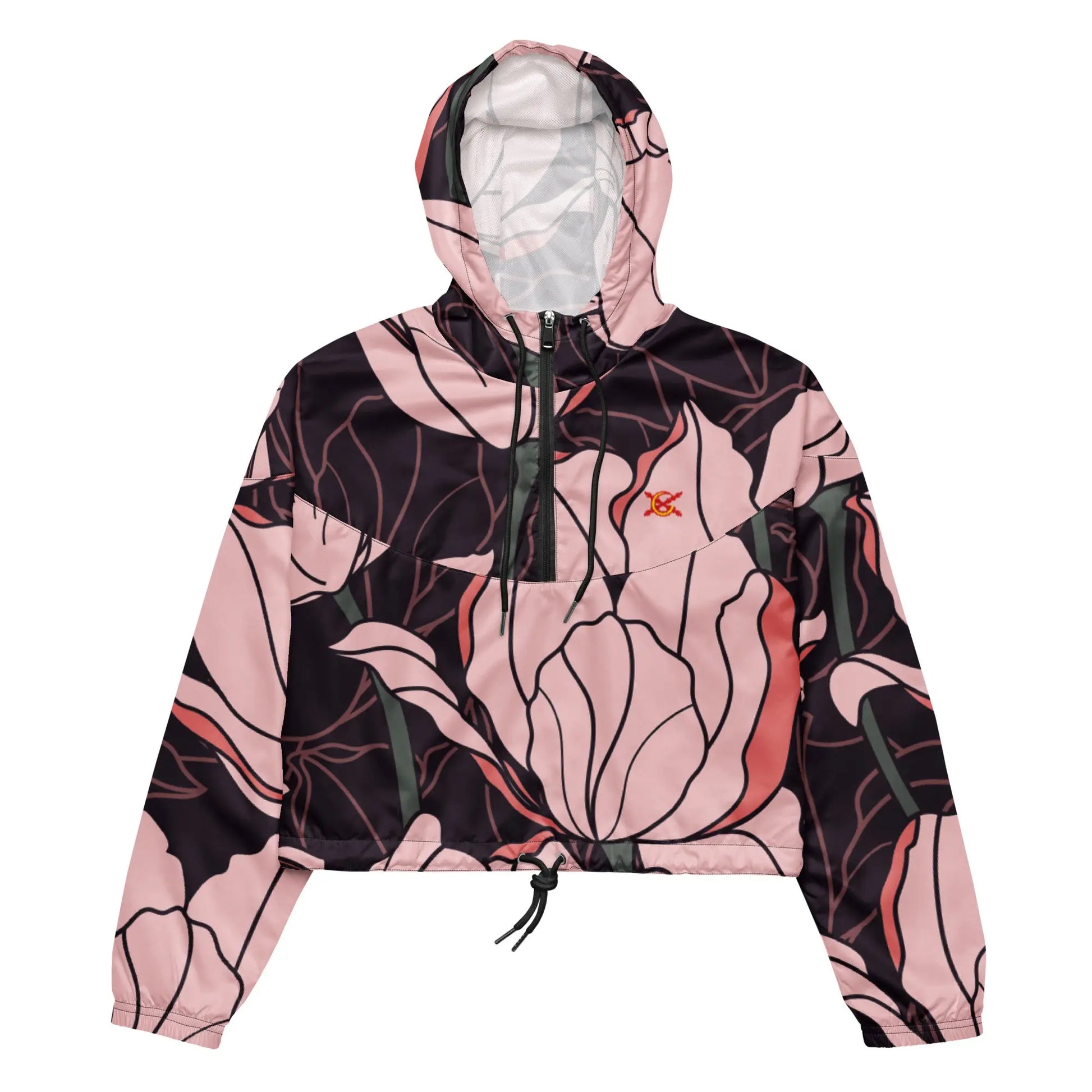 Comprar Cortavientos crop para mujer floreado Bandera España La Flamenca de Borgoña Patricia Muñoz VOX