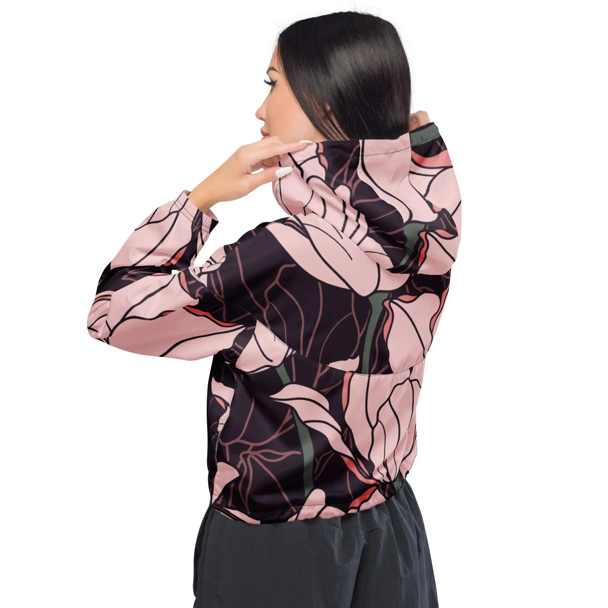 Comprar Cortavientos crop para mujer floreado Bandera España La Flamenca de Borgoña Patricia Muñoz VOX