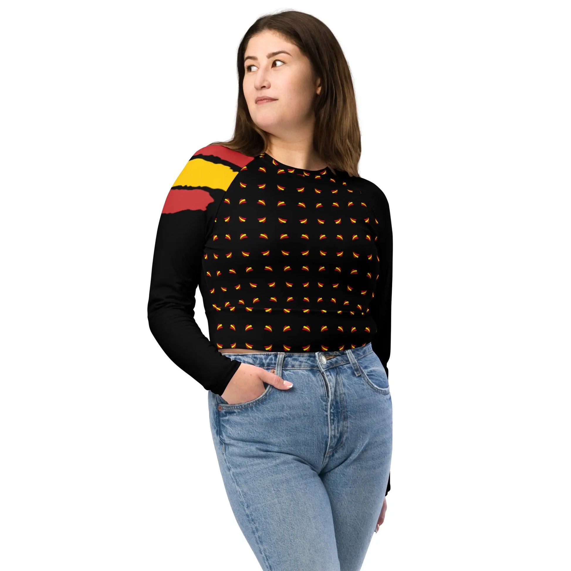 Comprar Crop top Bandera España de manga larga Bandera España La Flamenca de Borgoña Patricia Muñoz VOX