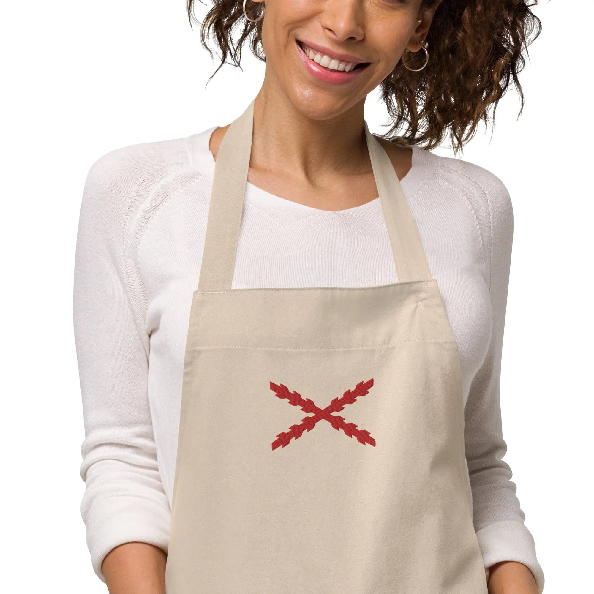 Comprar Delantal de algodón orgánico Cruz de Borgoña Bandera España La Flamenca de Borgoña Patricia Muñoz VOX