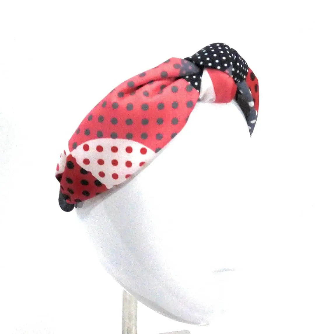 Comprar Diadema felpa de nudo flamenca Lunares Negro y rojo Bandera España La Flamenca de Borgoña Patricia Muñoz VOX