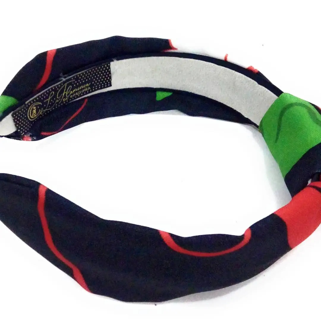 Comprar Diadema felpa de nudo floreada verde Bandera España La Flamenca de Borgoña Patricia Muñoz VOX