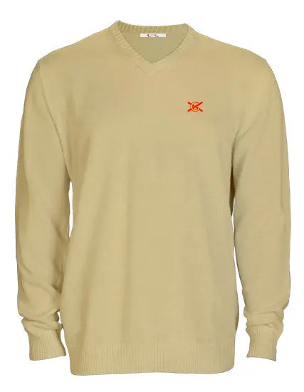 Comprar Jersey Bandera España hombre cuello pico Camel Beig Bandera España La Flamenca de Borgoña Patricia Muñoz VOX