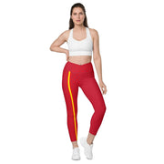 Comprar Leggins Bandera de España mujer cintura cruzada con bolsillos Bandera España La Flamenca de Borgoña Patricia Muñoz VOX