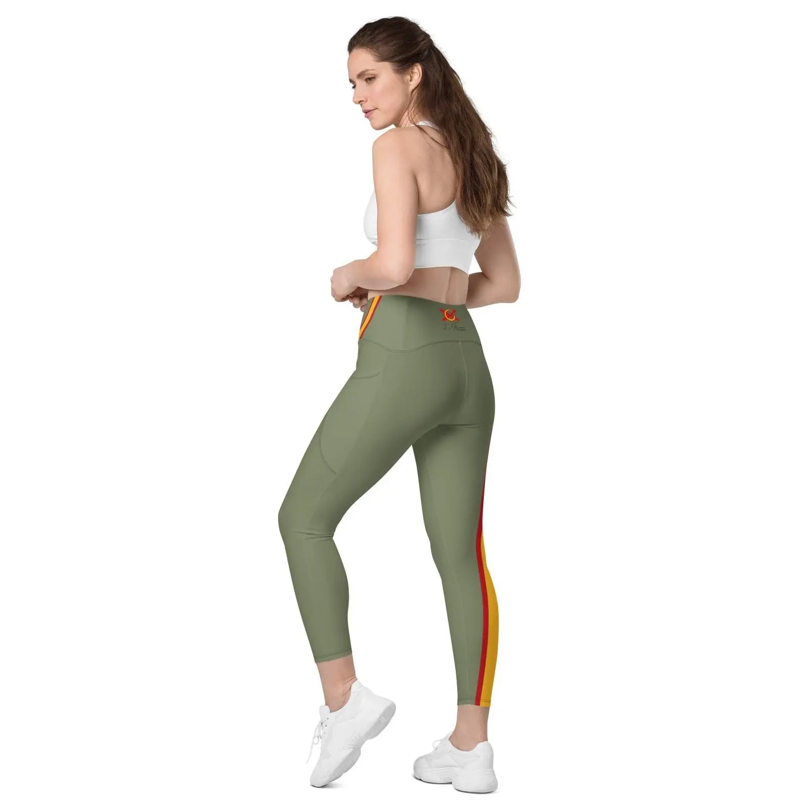 Comprar Leggins verde cintura cruzada con bolsillos Bandera de España Bandera España La Flamenca de Borgoña Patricia Muñoz VOX