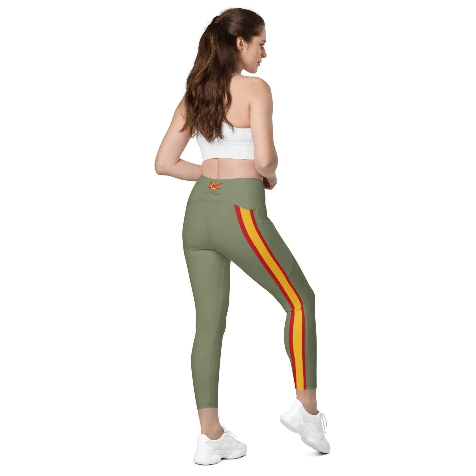 Comprar Leggins verde cintura cruzada con bolsillos Bandera de España Bandera España La Flamenca de Borgoña Patricia Muñoz VOX