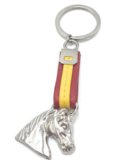 Comprar Llavero cabeza Caballo plata y piel España Bandera España La Flamenca de Borgoña Patricia Muñoz VOX