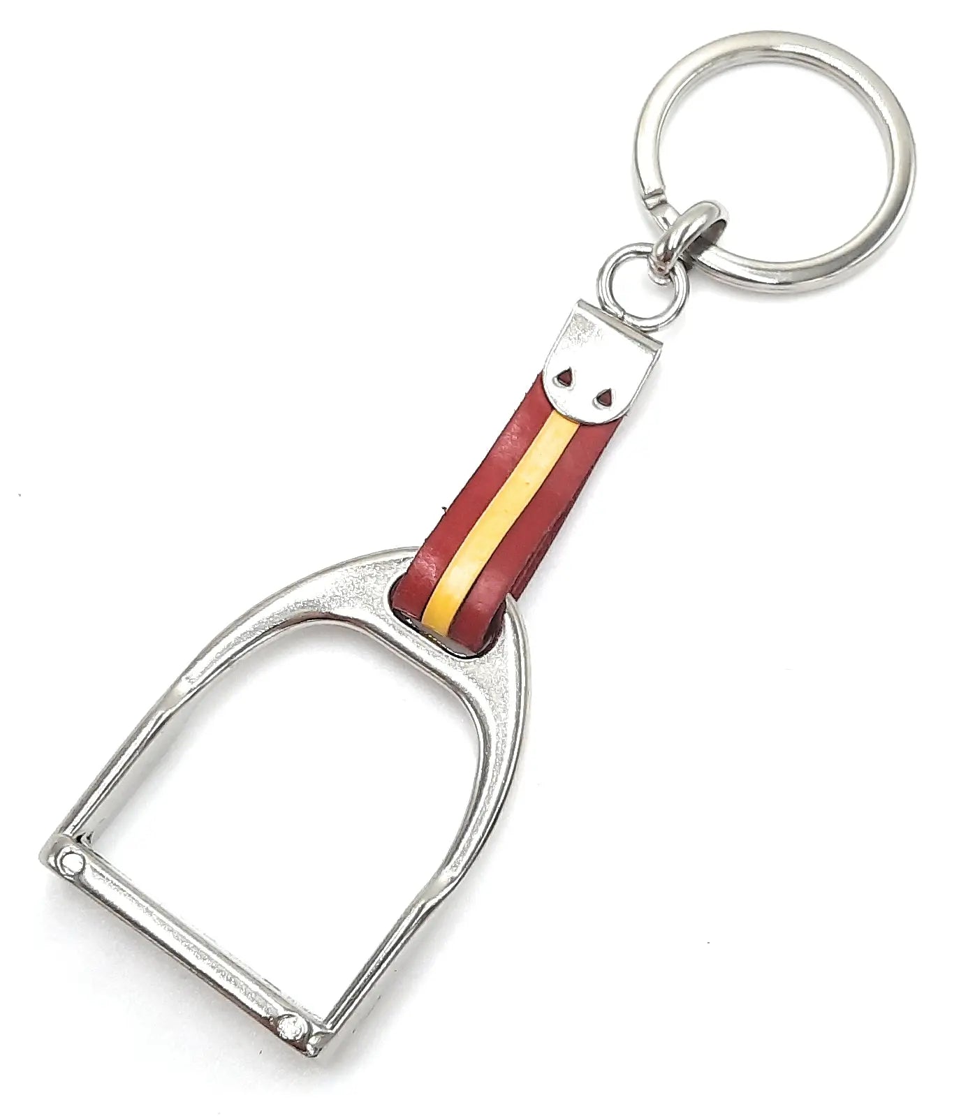 Comprar Llavero estribo plateado y piel Bandera España Bandera España La Flamenca de Borgoña Patricia Muñoz VOX