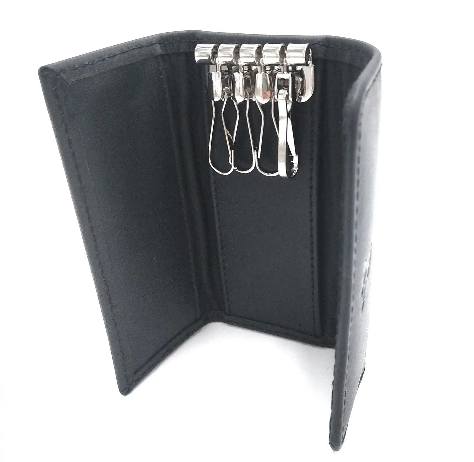 Comprar Llavero piel negra para 4 llaves Bandera España La Flamenca de Borgoña Patricia Muñoz VOX