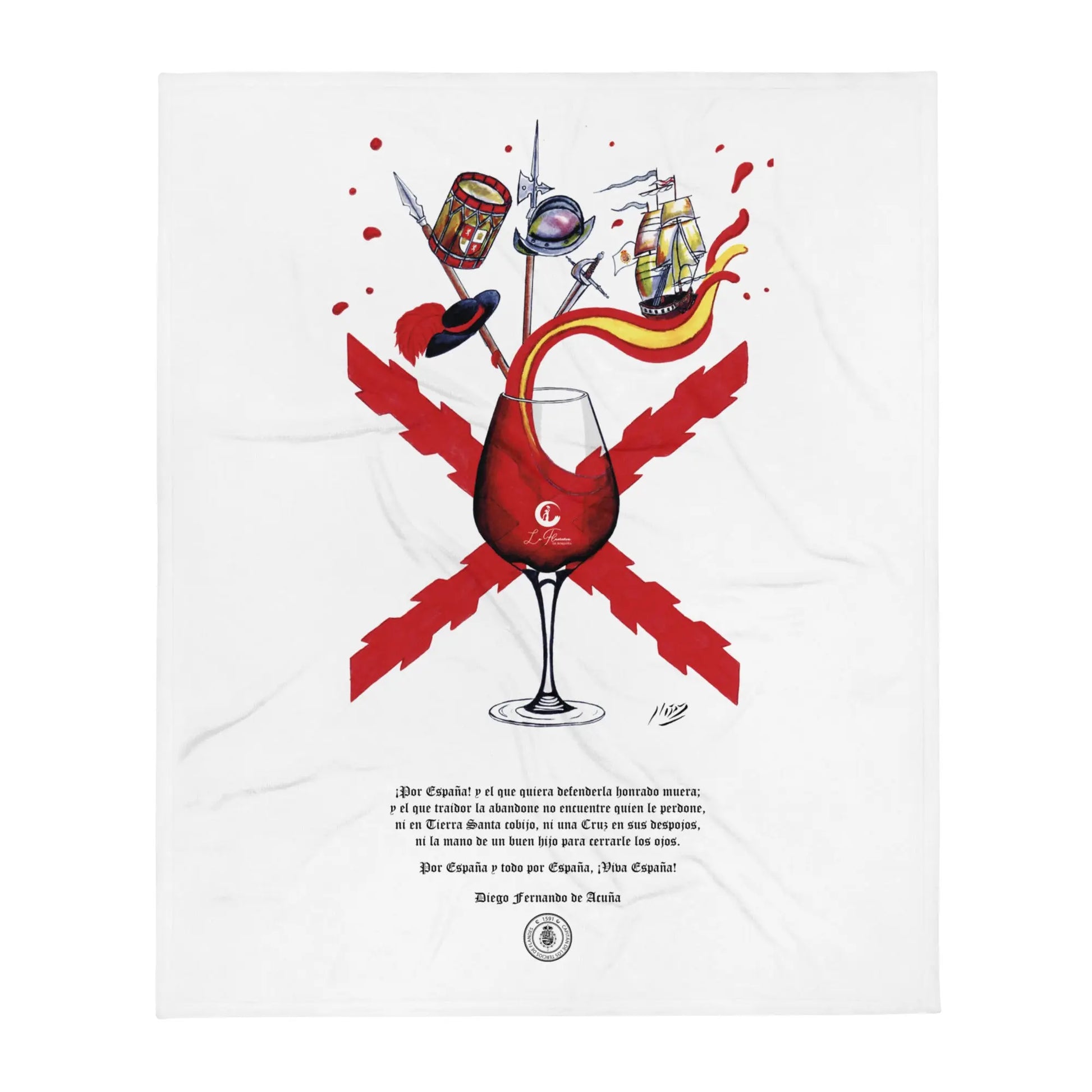 Comprar Manta Brindis de los Tercios Bandera España La Flamenca de Borgoña Patricia Muñoz VOX