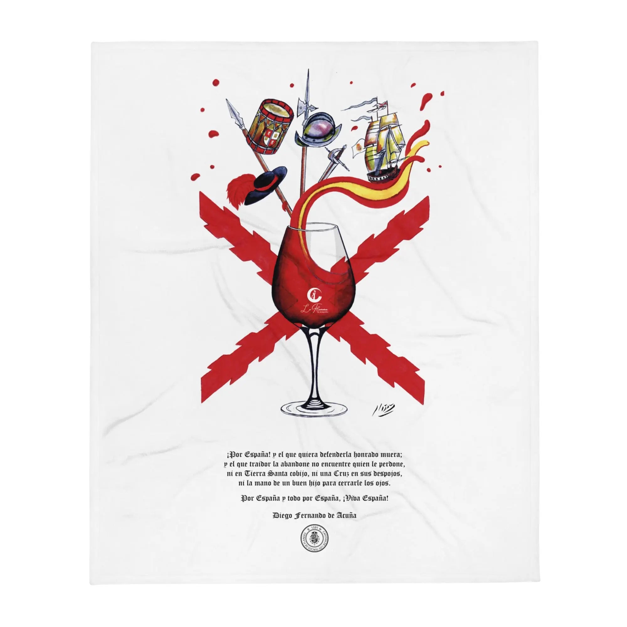 Comprar Manta Brindis de los Tercios Bandera España La Flamenca de Borgoña Patricia Muñoz VOX