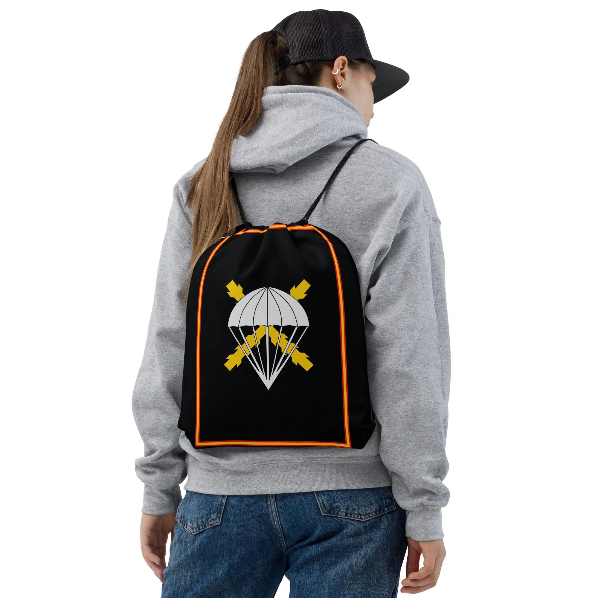 Comprar Mochila con cordones Bripac Bandera España La Flamenca de Borgoña Patricia Muñoz VOX