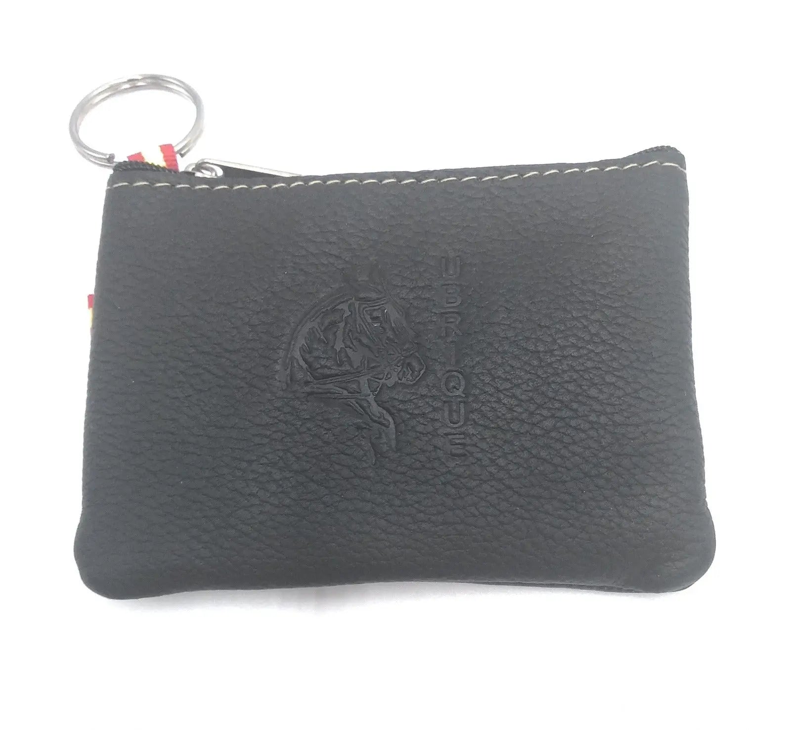 Comprar Monedero de piel con llavero interno Caballo Bandera España La Flamenca de Borgoña Patricia Muñoz VOX