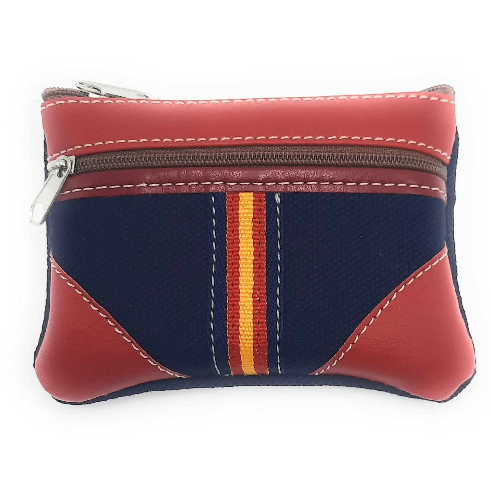 Comprar Monedero Bandera España lona azul y piel roja Bandera España La Flamenca de Borgoña Patricia Muñoz VOX