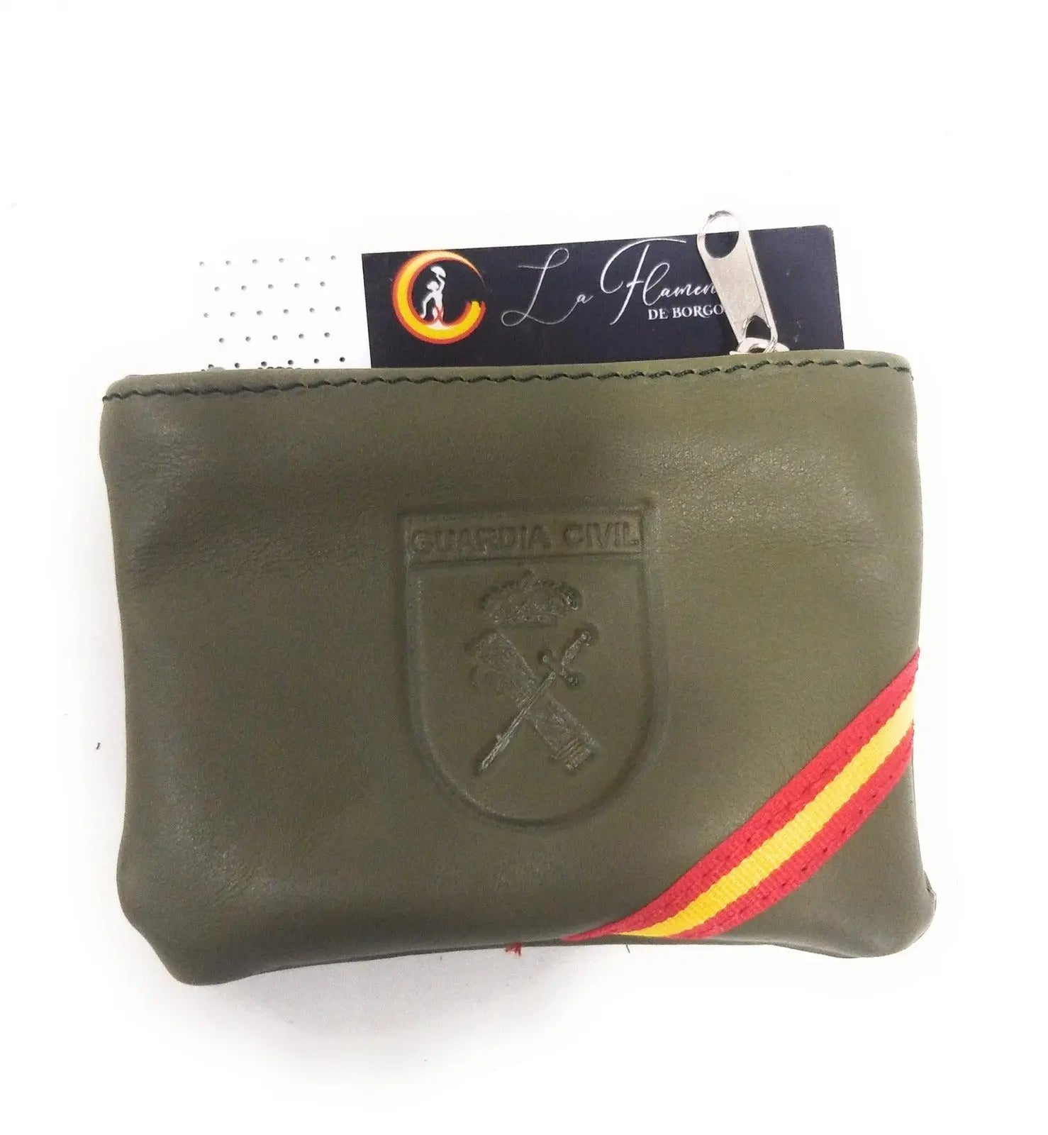 Comprar Monedero piel Guardia Civil Bandera España La Flamenca de Borgoña Patricia Muñoz VOX