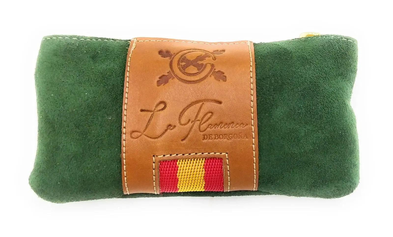 Comprar Monedero España piel serraje verde Bandera España La Flamenca de Borgoña Patricia Muñoz VOX