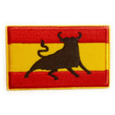 Parche bordado termo adhesivo Bandera de España y Toro La Flamenca de Borgoña Patricia Muñoz VOX