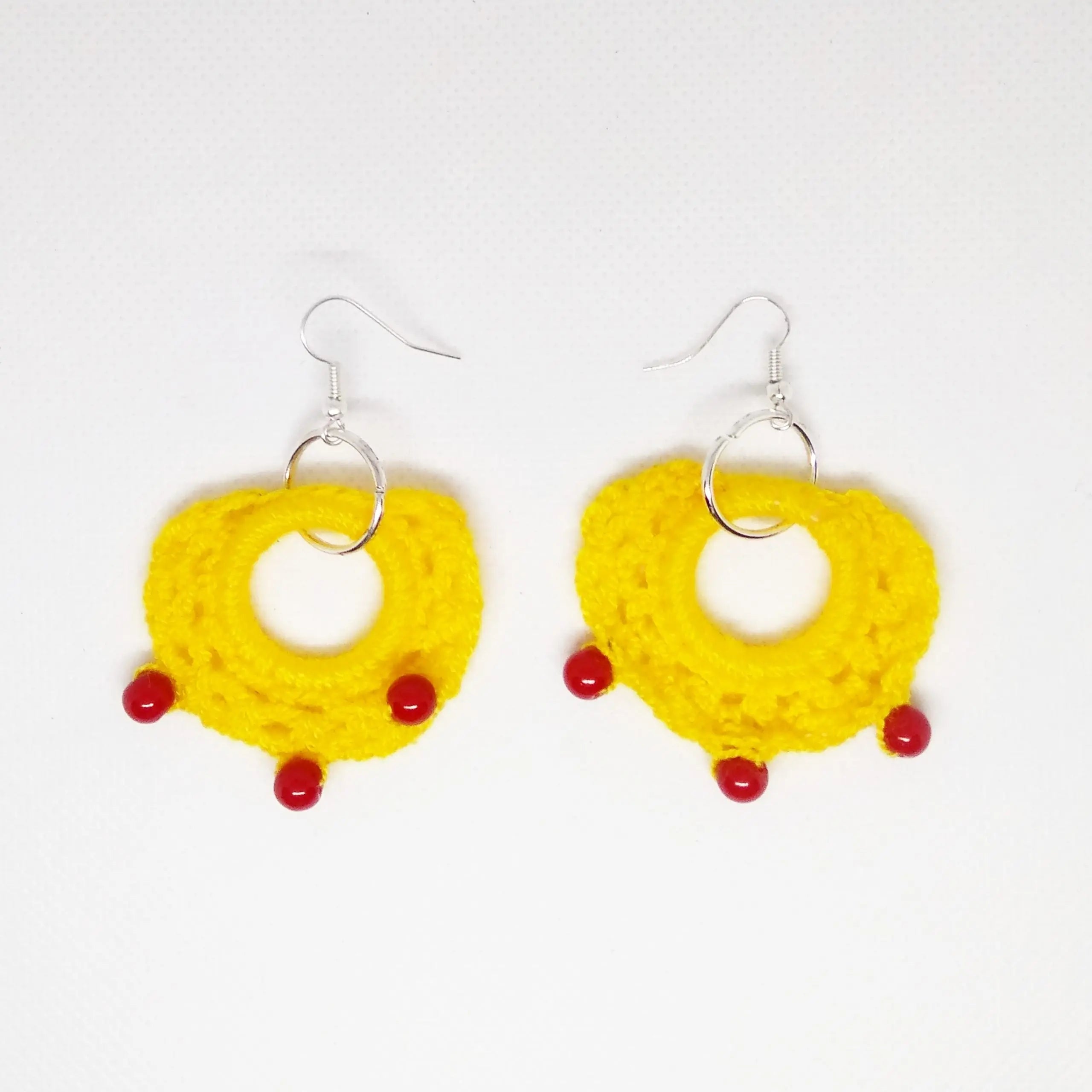 Comprar Pendientes Bandera de España crochet flor Bandera España La Flamenca de Borgoña Patricia Muñoz VOX