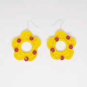 Comprar Pendientes Bandera de España crochet flor bolitas Bandera España La Flamenca de Borgoña Patricia Muñoz VOX