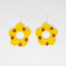 Comprar Pendientes Bandera de España crochet flor bolitas Bandera España La Flamenca de Borgoña Patricia Muñoz VOX