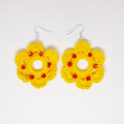 Comprar Pendientes Bndera de España crochet flor Bandera España La Flamenca de Borgoña Patricia Muñoz VOX