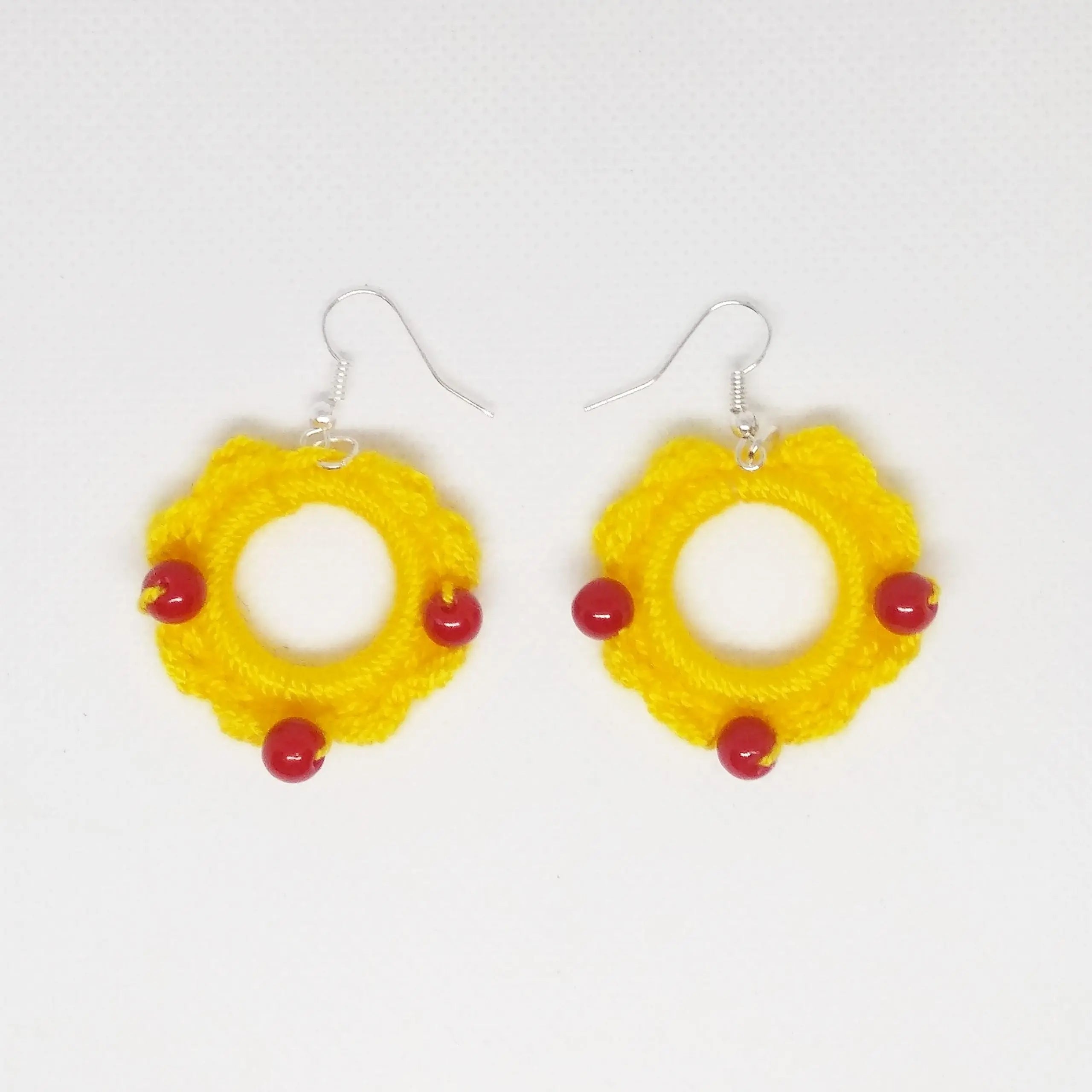 Comprar Pendientes Bndera de España crochet flor Bandera España La Flamenca de Borgoña Patricia Muñoz VOX