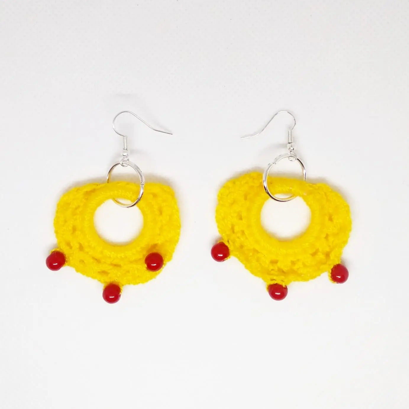 Comprar Pendientes Bndera de España crochet flor Bandera España La Flamenca de Borgoña Patricia Muñoz VOX