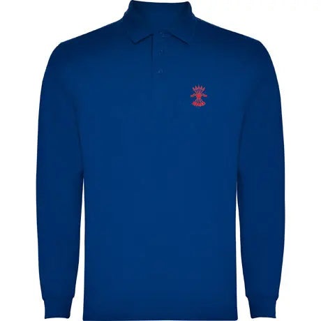 Comprar Polo Falange azul real manga larga hombre Bandera España La Flamenca de Borgoña Patricia Muñoz VOX