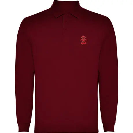 Comprar Polo Falange granate manga larga hombre Bandera España La Flamenca de Borgoña Patricia Muñoz VOX