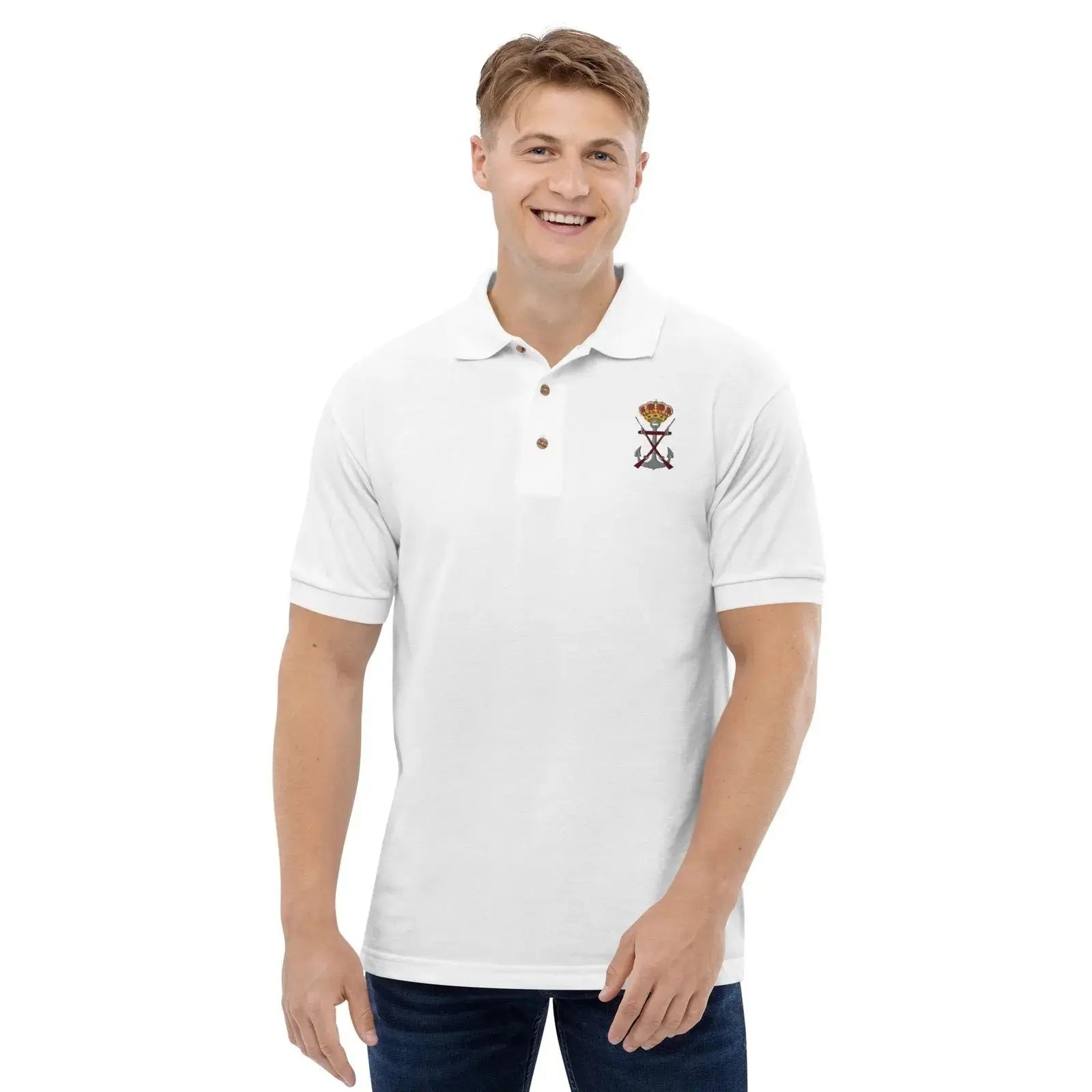 Comprar Polo Infantería de Marina bordado - Talla M - OFERTA La Flamenca de Borgoña Bandera España