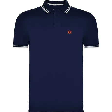 Comprar Polo azul piqué línea blanca hombre Bandera España La Flamenca de Borgoña Patricia Muñoz VOX