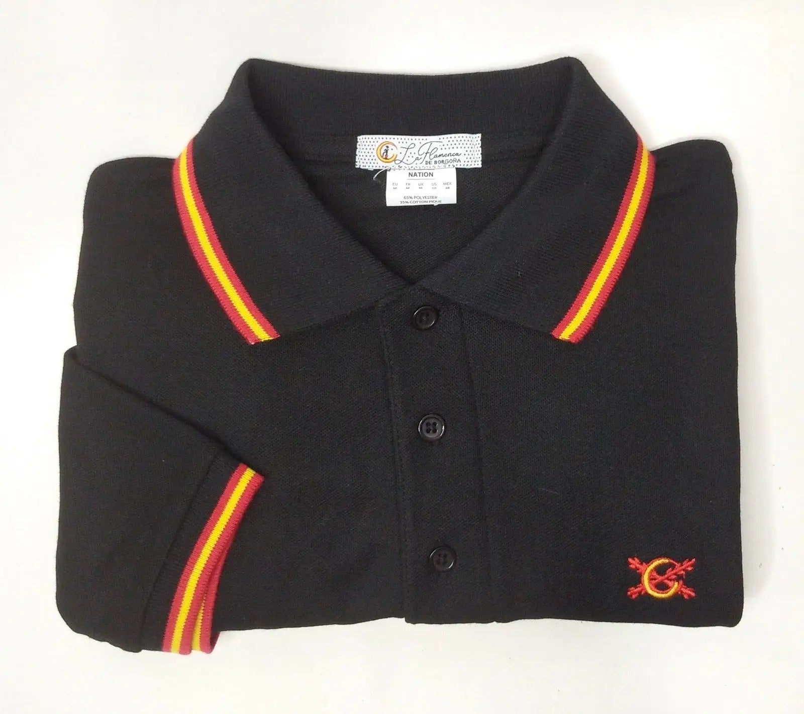 Comprar Polo negro España hombre Bandera España La Flamenca de Borgoña Patricia Muñoz VOX
