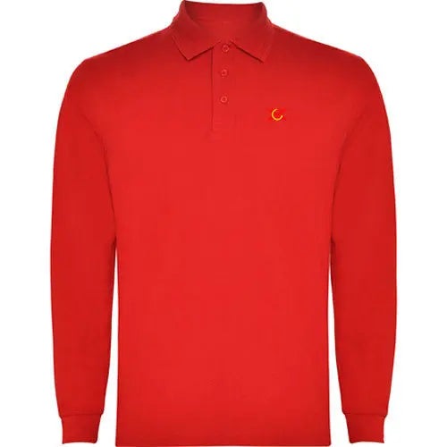 Comprar Polo Bandera España rojo manga larga hombre Talla S - OFERTA Bandera España La Flamenca de Borgoña Patricia Muñoz VOX