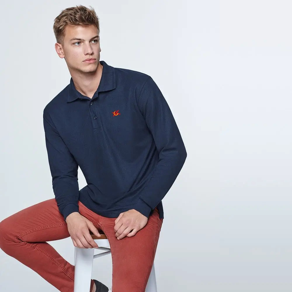 Comprar Polo Bandera España rojo manga larga hombre Talla S - OFERTA Bandera España La Flamenca de Borgoña Patricia Muñoz VOX