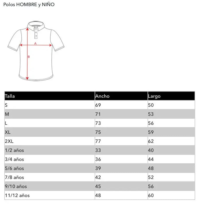 Tallas de polos para hombres online