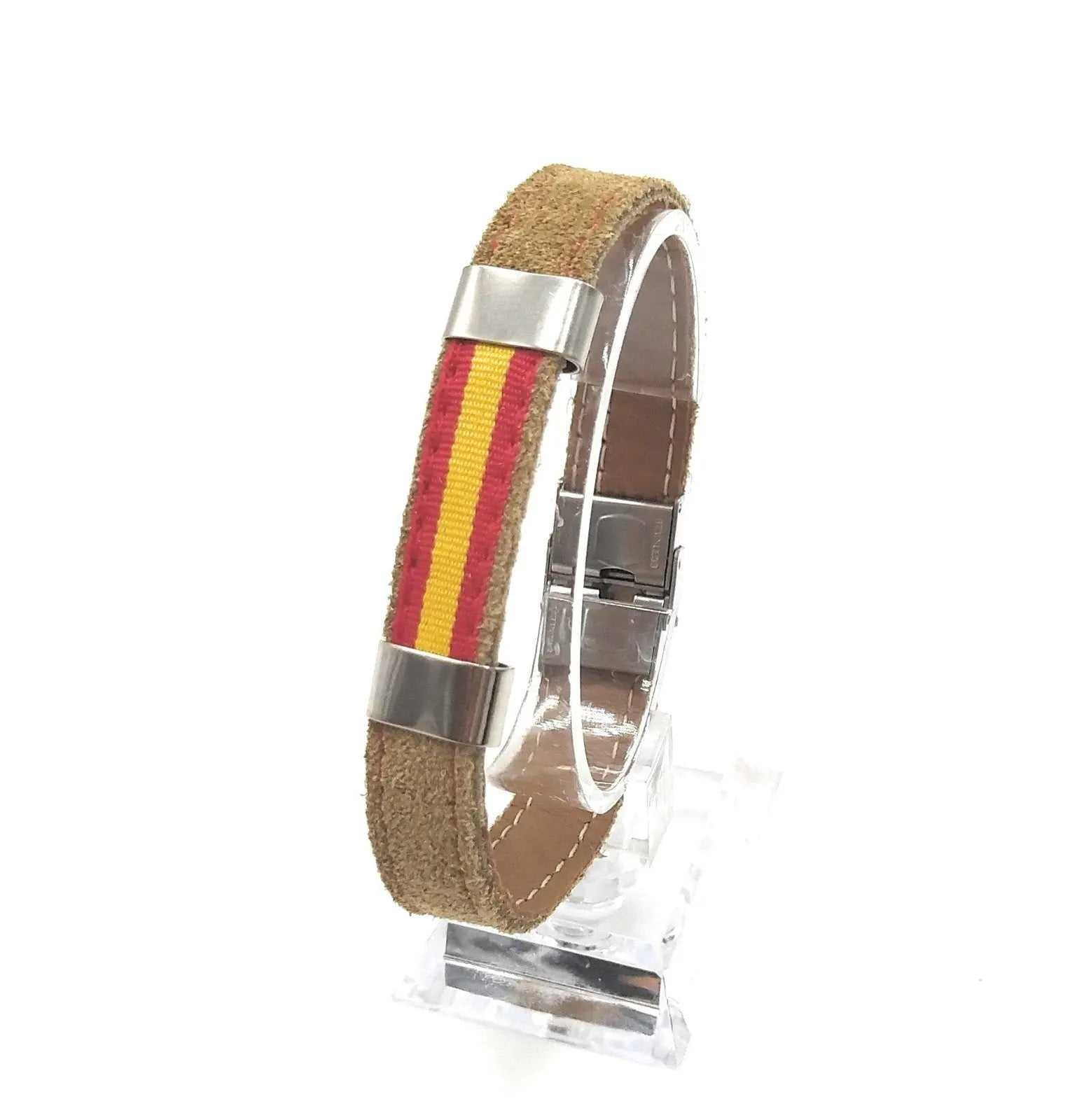 Comprar Pulsera Bandera España Serraje camel Bandera España La Flamenca de Borgoña Patricia Muñoz VOX