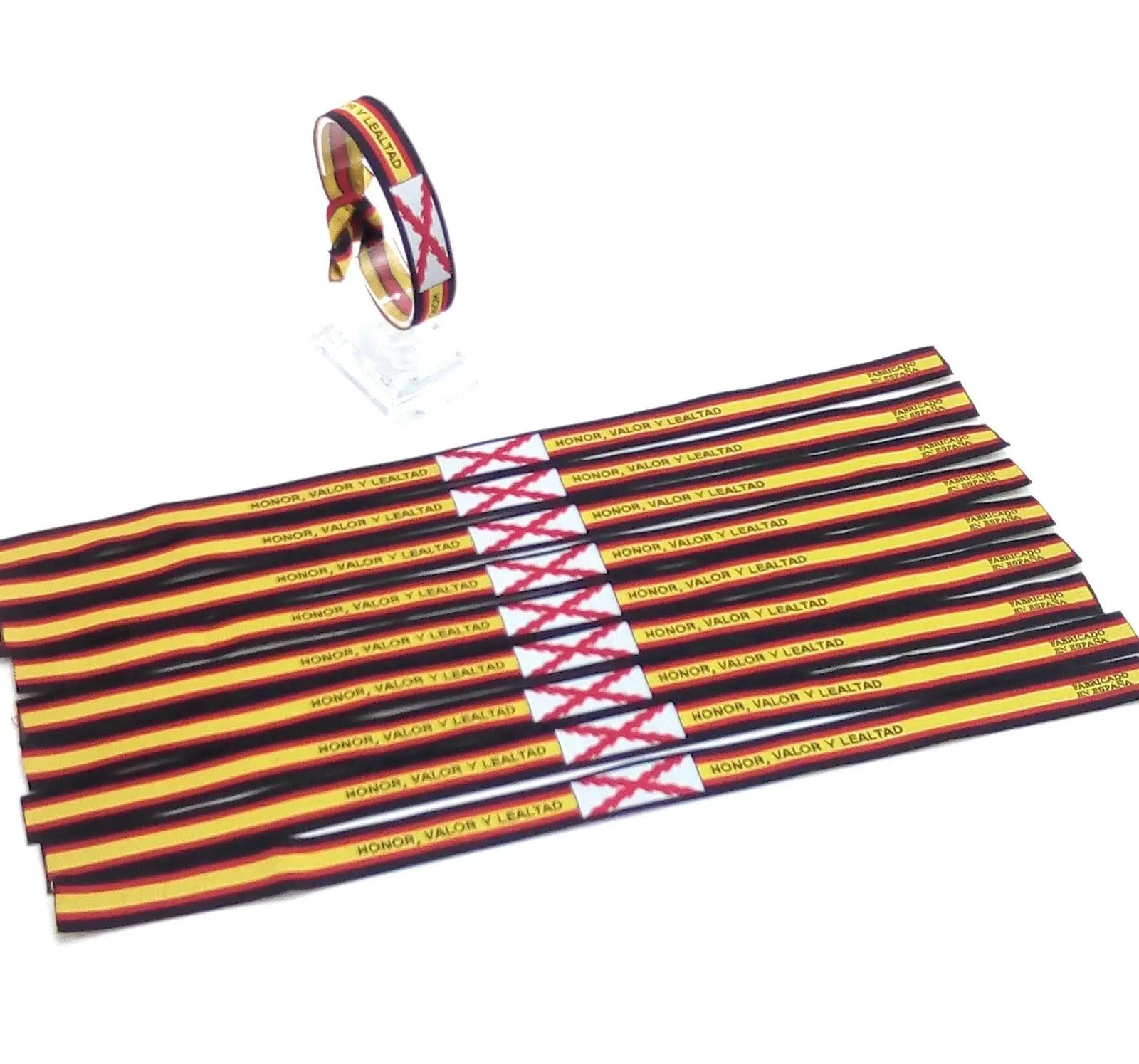 Comprar Pulsera Cruz de Borgoña "Honor, valor y lealtad" Bandera España La Flamenca de Borgoña Patricia Muñoz VOX