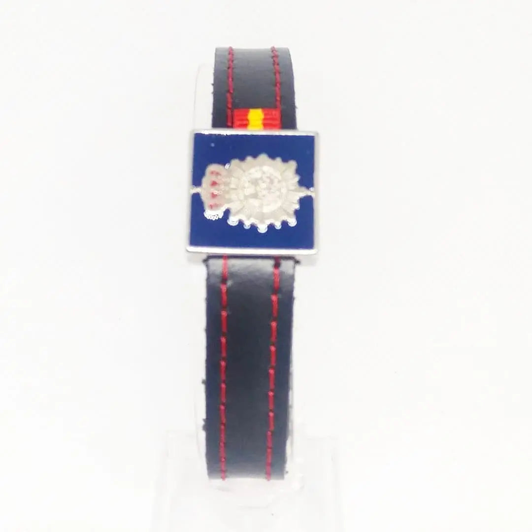 Comprar Pulsera piel Policí­a Nacional con ribete rojo Bandera España La Flamenca de Borgoña Patricia Muñoz VOX