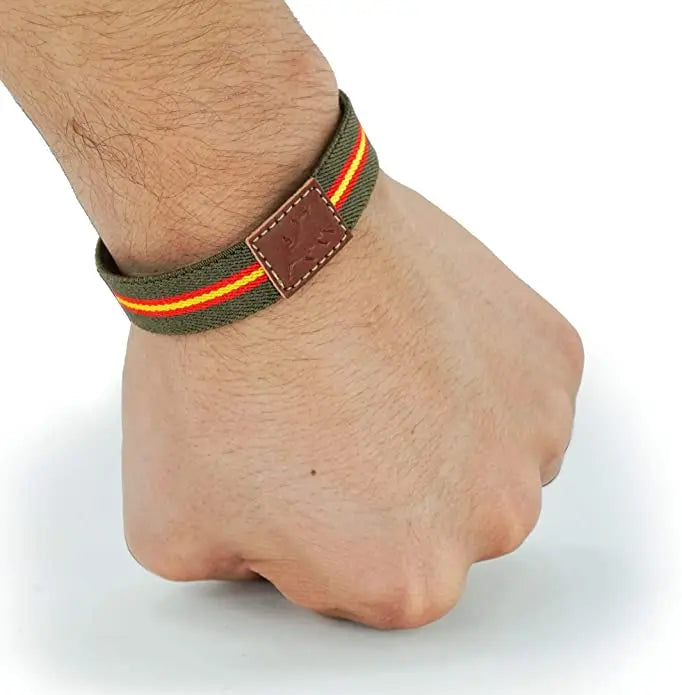 Comprar Pulsera Toro y bandera España elástica azul Bandera España La Flamenca de Borgoña Patricia Muñoz VOX