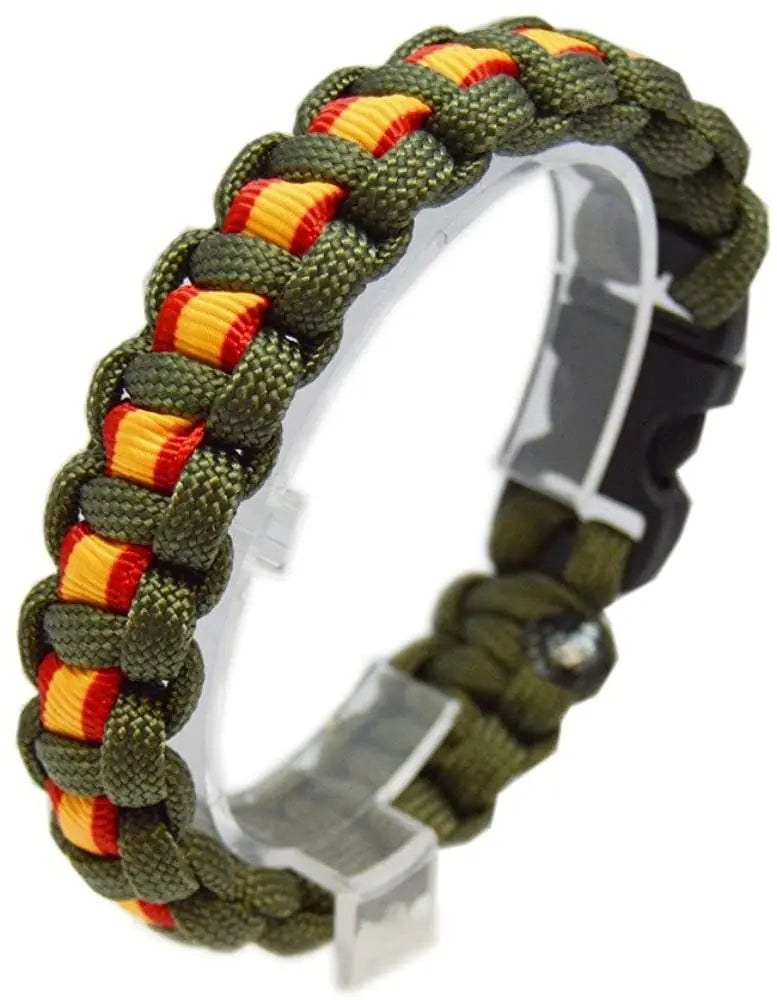 Comprar Pulsera de España paracord verde Ejército Bandera España La Flamenca de Borgoña Patricia Muñoz VOX