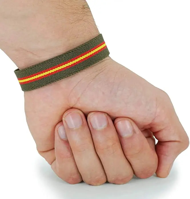 Comprar Pulsera elástica verde bandera España y Toro Bandera España La Flamenca de Borgoña Patricia Muñoz VOX
