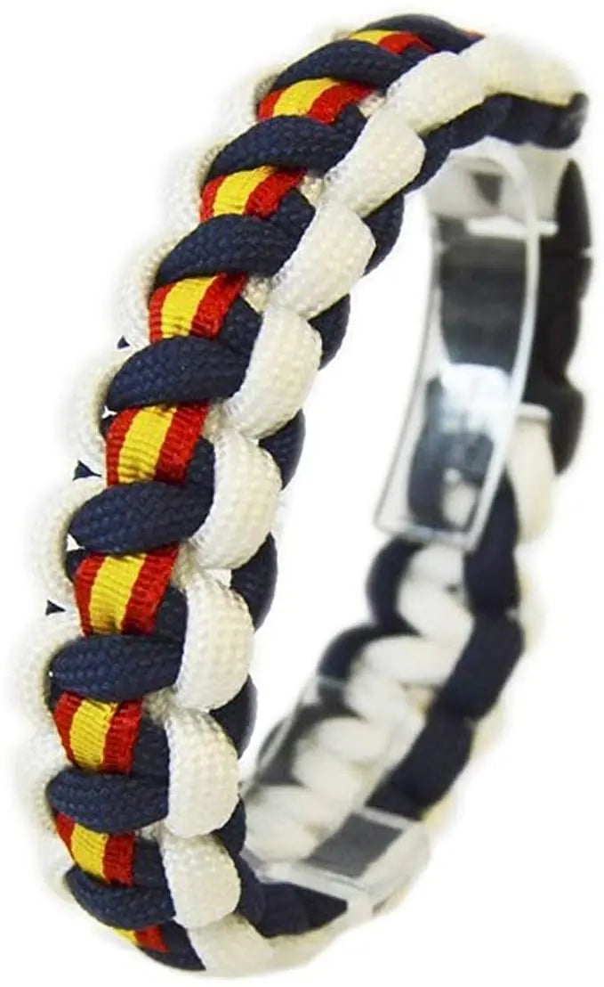Comprar Pulsera paracord Bandera España Armada blanco azul Bandera España La Flamenca de Borgoña Patricia Muñoz VOX