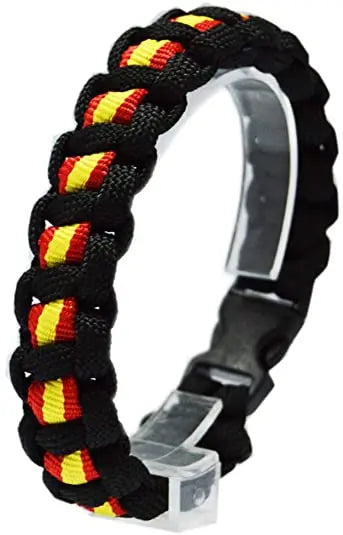 Comprar Pulsera paracord negra bandera de España Bandera España La Flamenca de Borgoña Patricia Muñoz VOX
