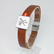 Comprar Pulsera piel Legión Española Bandera España La Flamenca de Borgoña Patricia Muñoz VOX