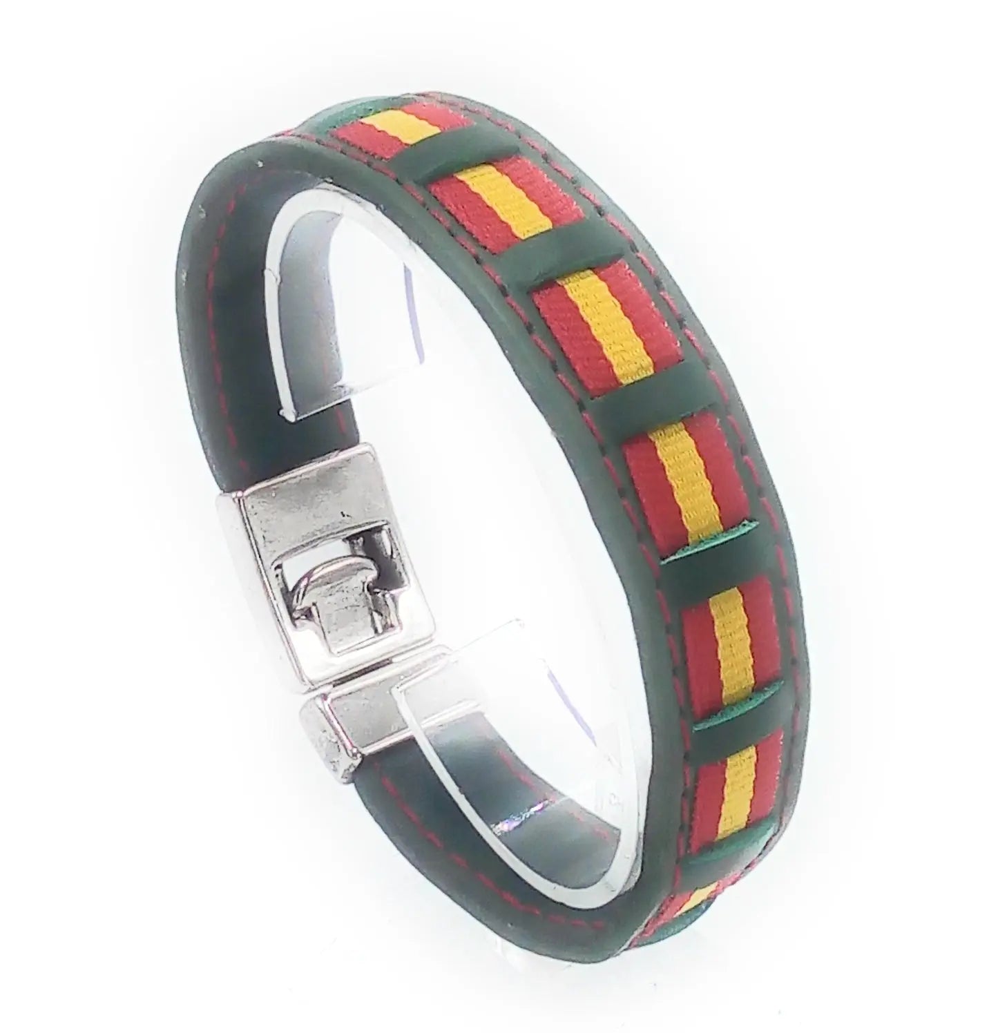 Comprar Pulsera piel bandera España discontinua Bandera España La Flamenca de Borgoña Patricia Muñoz VOX