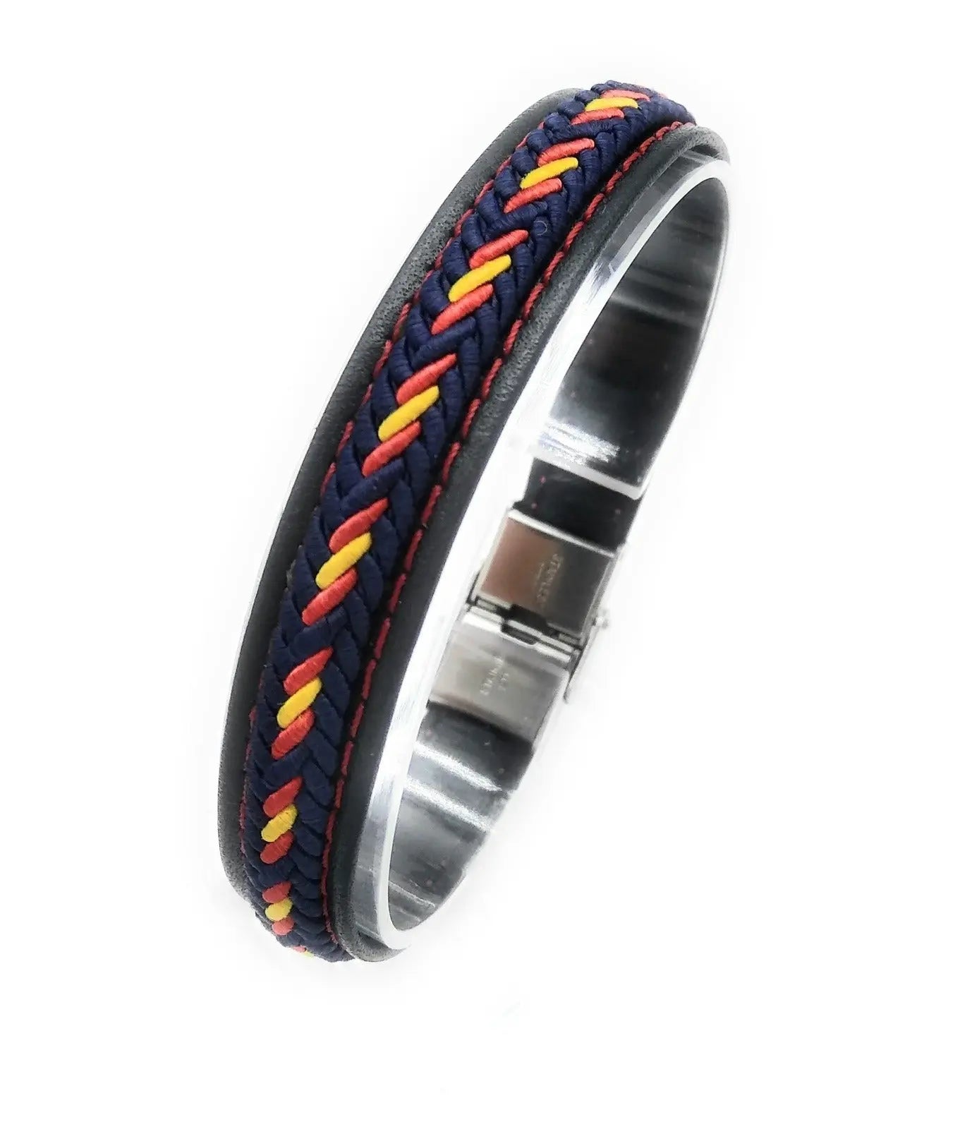 Comprar Pulsera piel con bandera España azul Bandera España La Flamenca de Borgoña Patricia Muñoz VOX