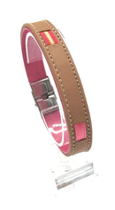Comprar Pulsera piel marrón y rosa capote bandera España Bandera España La Flamenca de Borgoña Patricia Muñoz VOX