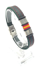 Comprar Pulsera piel ribeteada con bandera España central Bandera España La Flamenca de Borgoña Patricia Muñoz VOX