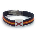 Comprar Pulsera piel serraje Cruz de Borgoña Bandera España Bandera España La Flamenca de Borgoña Patricia Muñoz VOX